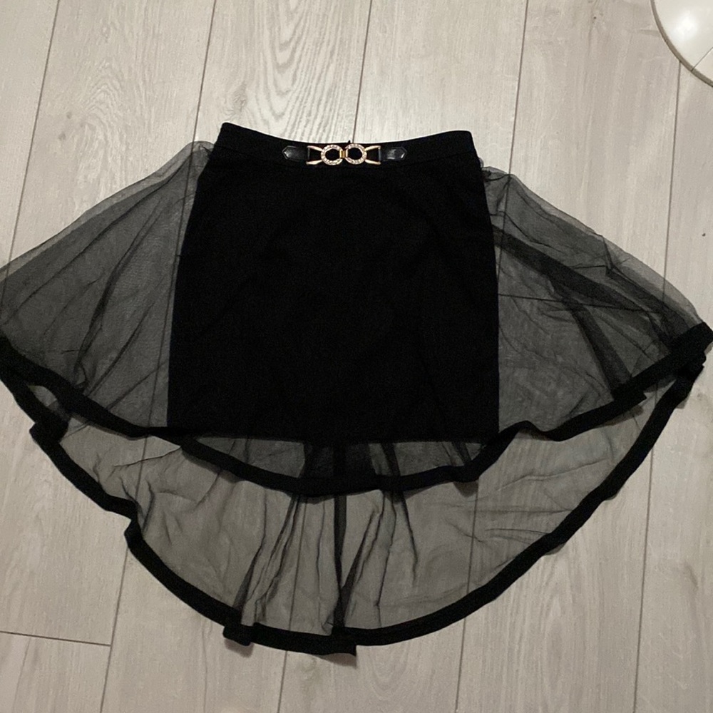 Black Pencil Skirt with Layers